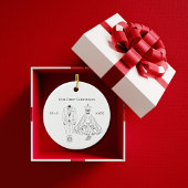 Our First Christmas Photo Wedding Dress Suit Cute Keramisch Ornament