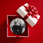 Our First Christmas Photo Wedding Dress Suit Cute Keramisch Ornament