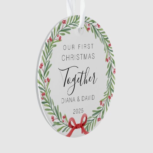 Our First Christmas Together 2025 Acrylic Ornament (voorkant)