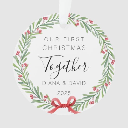 Our First Christmas Together 2025 Acrylic Ornament (voorkant)