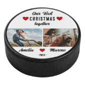 Our First Christmas Together 2 Photos Keepsake Hockey Puck (3/4)