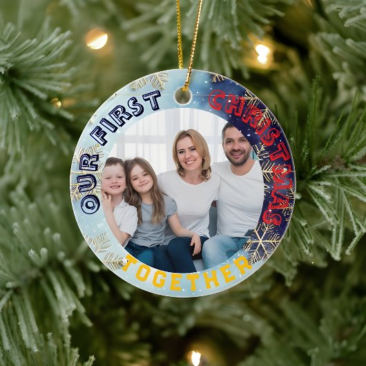 Our First Christmas Together  Custom Photo  Keramisch Ornament