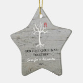 Our first Christmas together love birds tree Keramisch Ornament (Links)