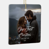 Our First Christmas Together Mr & Mrs Photo Keramisch Ornament (Rechts)