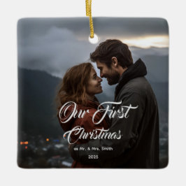 Our First Christmas Together Mr & Mrs Photo Keramisch Ornament