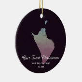Our First Christmas Together Mr & Mrs Silhouette Keramisch Ornament (Rechts)