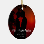 Our First Christmas Together Mr & Mrs Silhouette Keramisch Ornament (Rechts)