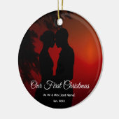 Our First Christmas Together Mr & Mrs Silhouette Keramisch Ornament (Links)
