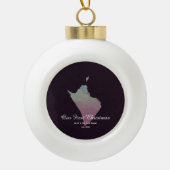 Our First Christmas Together Mr & Mrs Silhouette Keramische Bal Ornament (Voorkant)