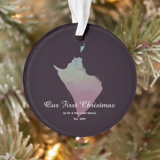 Our First Christmas Together Mr & Mrs Silhouette Ornament (Boom)