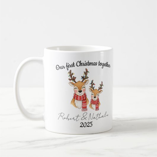 Our first Christmas together newlyweds mug Koffiemok (Links)