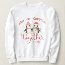 Our first Christmas together.Penguin couple design Trui