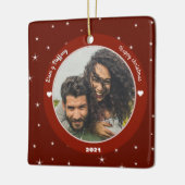 "Our first Christmas together". personalize Keramisch Ornament (Links)