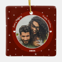 "Our first Christmas together". personalize Keramisch Ornament