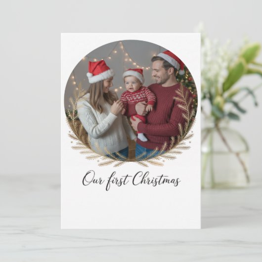 Our First Christmas Together – Personalized Feestdagenkaart (Staand voorkant)