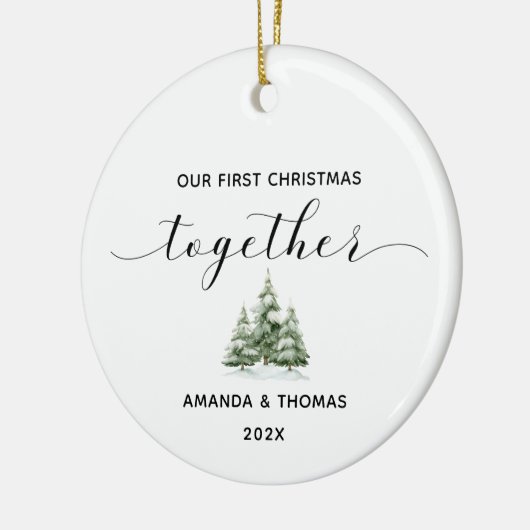 Our First Christmas Together Photo Keramisch Ornament (Links)