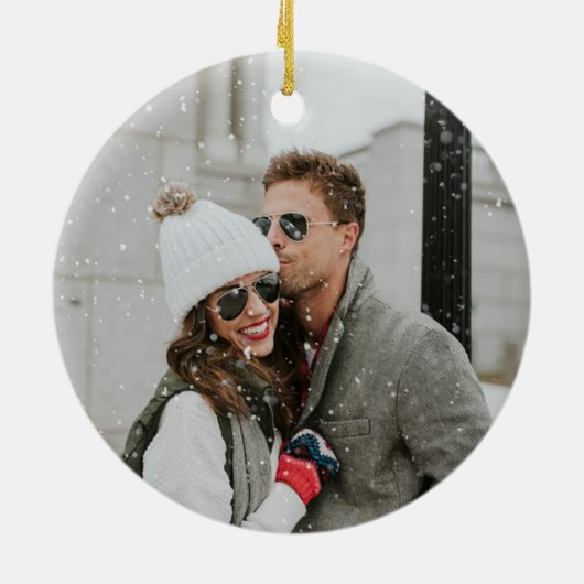 Our First Christmas Together Photo Keramisch Ornament (Achterkant)