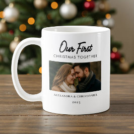 Our First Christmas Together Photo Minimal Modern Koffiemok