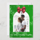 Our First Christmas Together Snowflake Photo Feestdagenkaart (Voorkant)