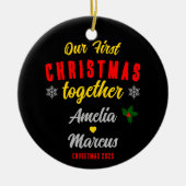 Our First Christmas Together Snowflakes Keramisch Ornament (Voorkant)