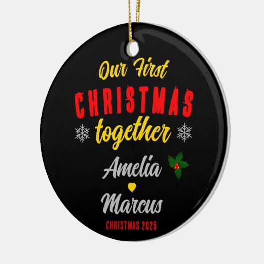 Our First Christmas Together Snowflakes Keramisch Ornament (Links)