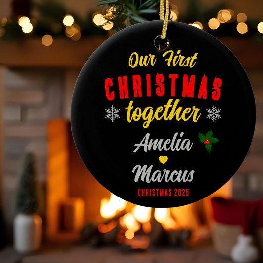 Our First Christmas Together Snowflakes Keramisch Ornament