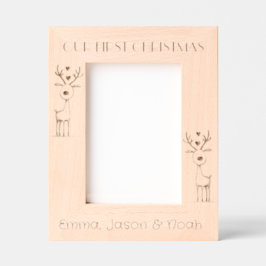 Our First Christmas, Triplets Portrait  Gegraveerde Lijstjes