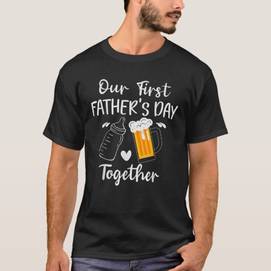 Our First Father s Day Milk Vs Beer Together  T-shirt (Voorkant)