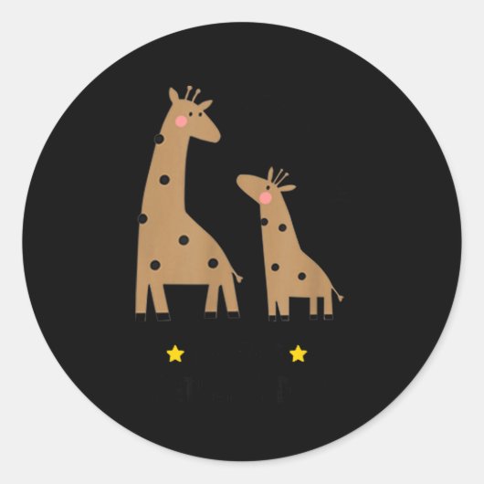 Our First Father's Day 2026, Funny Giraffe Gift Da Ronde Sticker (Voorkant)