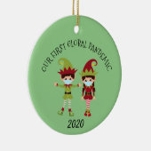 Our first Global Pandemic Elf 2020 With Name Keramisch Ornament (Rechts)