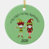 Our first Global Pandemic Elf 2020 With Name Keramisch Ornament (Voorkant)
