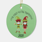 Our first Global Pandemic Elf 2020 With Name Keramisch Ornament (Links)