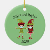 Our first Global Pandemic Elf 2020 With Name Keramisch Ornament (Achterkant)