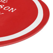 Our First Home Housewarming Typography Red White Snijplank (Hoek)