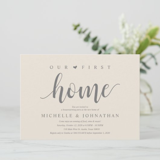 Our First Home Modern Rustic Housewarming party Kaart (Staand voorkant)