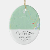 Our First Home Personalized Home Map Keramisch Ornament (Rechts)