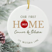 Our First Home Personalized Names Address Year Keramisch Ornament