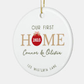 Our First Home Personalized Names Address Year Keramisch Ornament (Links)
