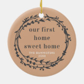 Our First Home Sweet Home Personalized New House Keramisch Ornament (Achterkant)