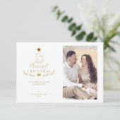 Our First Married Christmas Quote Newlyweds Photo (Staand voorkant)