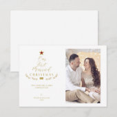 Our First Married Christmas Quote Newlyweds Photo (Voorkant / Achterkant)