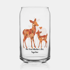 Our First Mother’s Day Together – Floral Deer Drin Blikvorm Glas