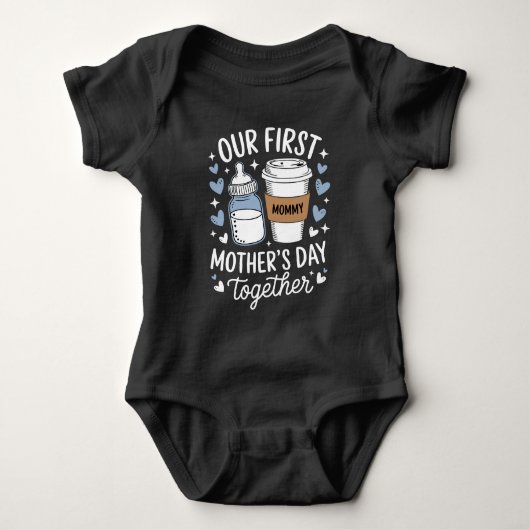 Our First Mother's Day Together New Mom Baby Romper (Voorkant)