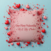 Our First Valentine Mr & Mrs Romantic Hearts Kussen