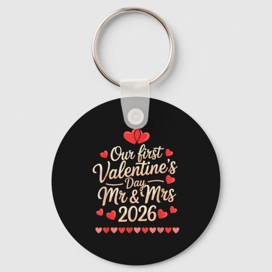 Our First Valentines As Mr And Mrs 2026  Sleutelhanger (Voorkant)