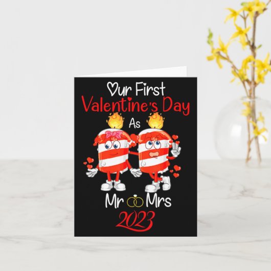 Our First Valentines Day As Mr And Mrs Engaged Cou Kaart (Gele Bloem)