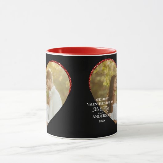 Our First Valentines Day as Mr & Mrs Heart Photo Mok (Midden)