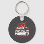 Our First Valentines Married Husband Wife  Sleutelhanger (Voorkant)