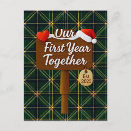 Our First Year Together 2025 Wooden Sign Briefkaart