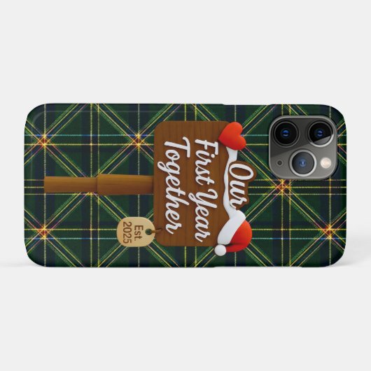 Our First Year Together 2025 Wooden Sign Case-Mate iPhone Case (Achterkant (horizontaal))